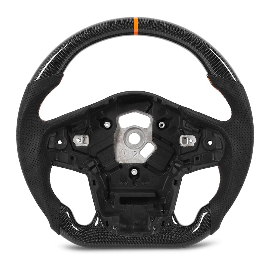 Amazon | Trisar カーボンファイバーステアリングホイール、平底